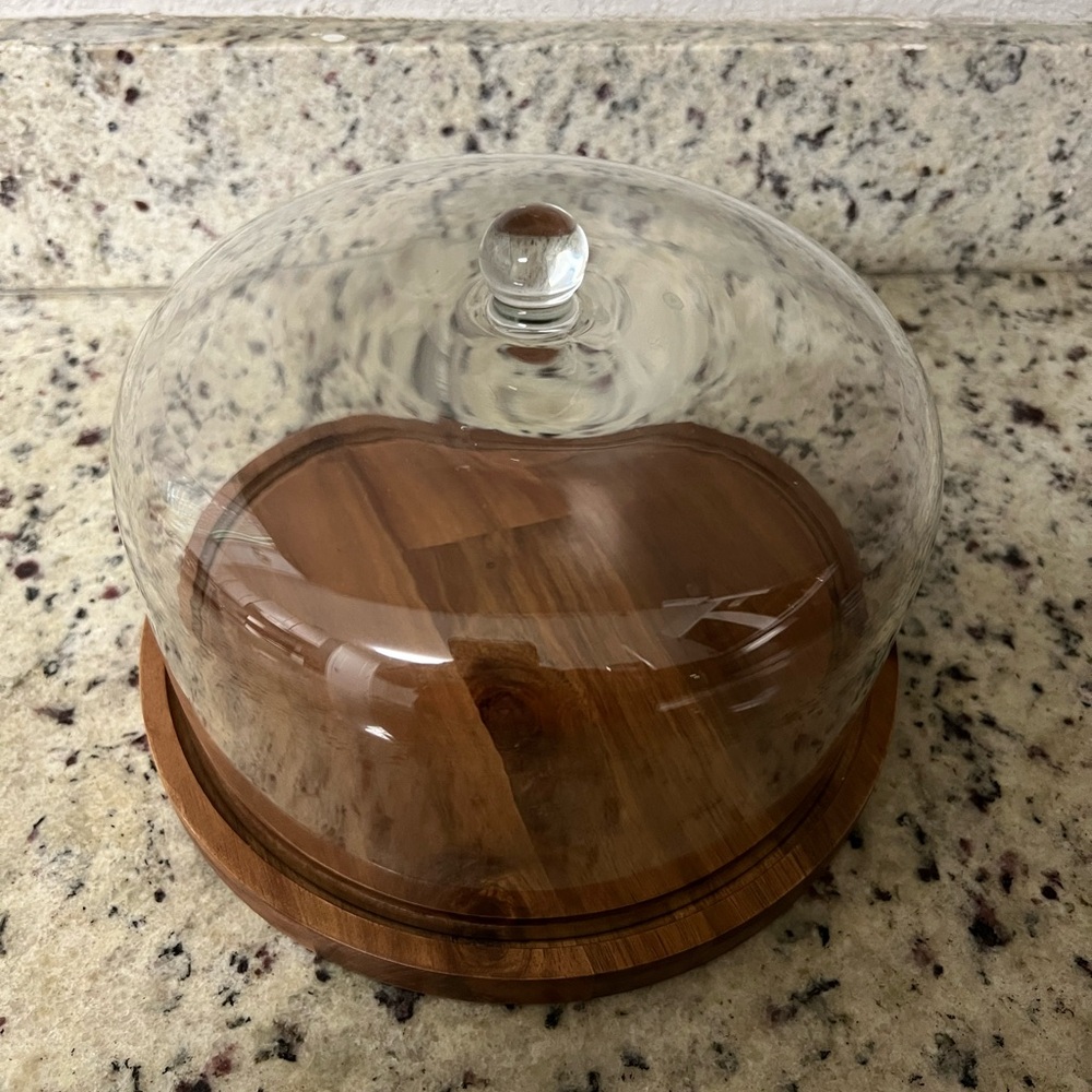 Glass Dome with Wooden Base